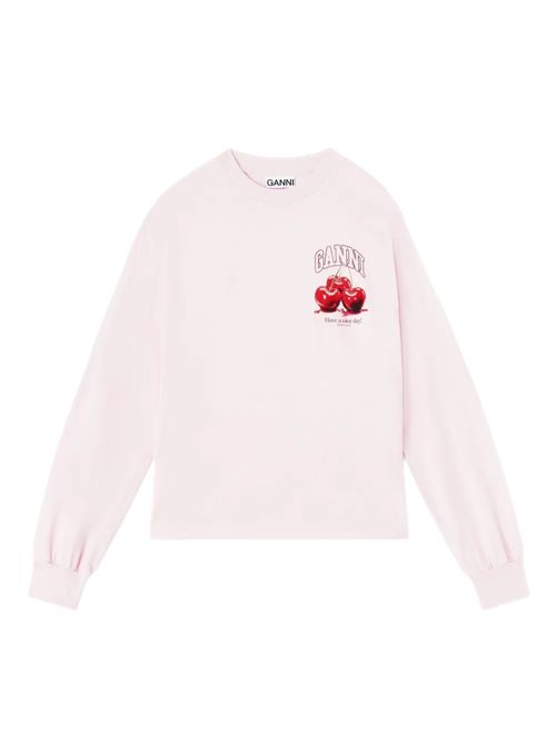 Maglia GANNI con stampa grafica Ganni | A1050059868 CHALK PINK